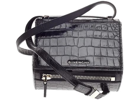 Givenchy Pandora Box Messenger Crocodile Embossed Mini 